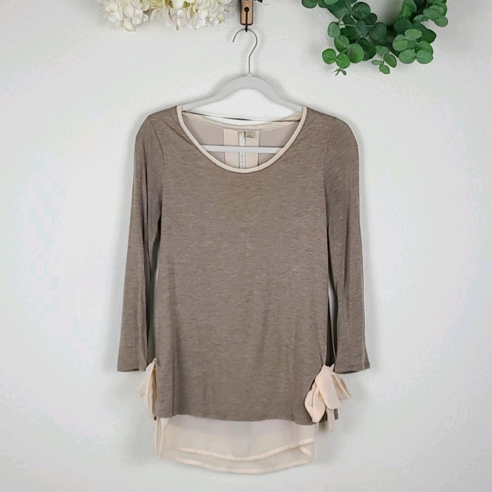 Lauren Conrad Blouse Top Beige Cream Small